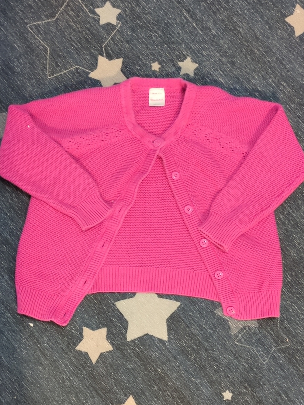 Hanna Andersson Bright Pink Knit Cardigan Sweater